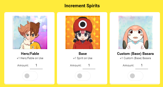 Increment Spirits on Use